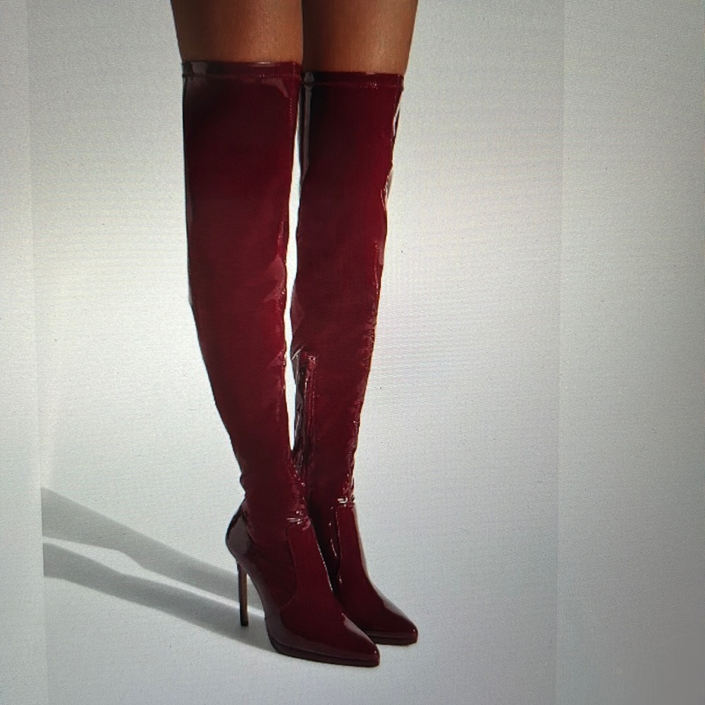 Shoe dazzle Sexy Lekisha Thigh High Stiletto Heel Over the knee boots Sz 6 New